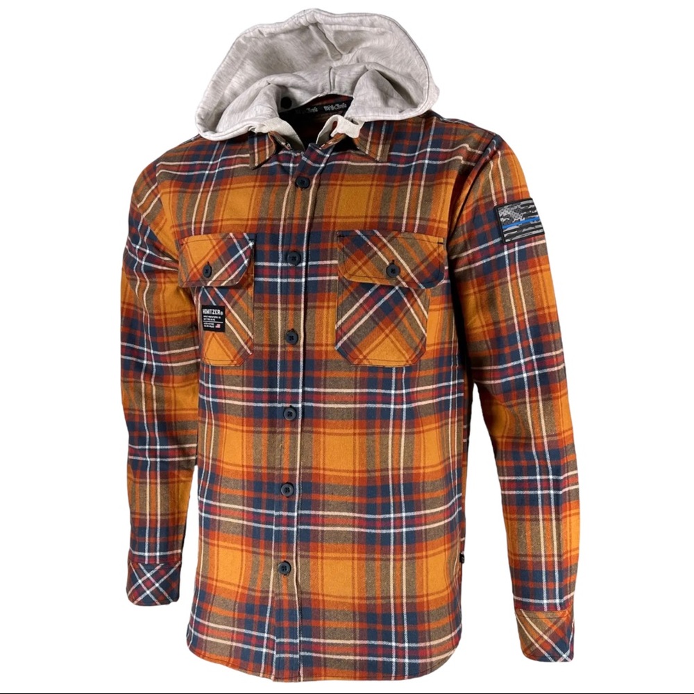 Howitzer Style Men's Button Down Hoodie Flannel Mag Military Grunt MFG - Picture 2 of 10